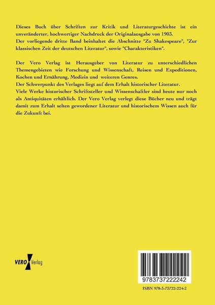 Produktbild: Schriften zur Kritik und Literaturgeschichte