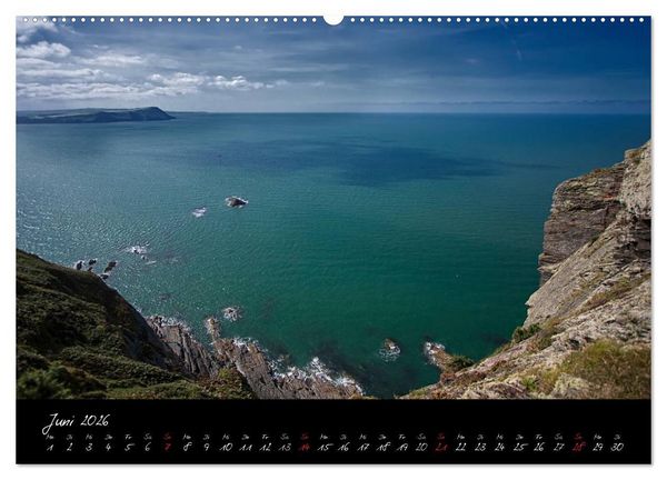 Produktbild: Wales - Pembrokeshire Coast Path (hochwertiger Premium Wandkalender 2026 DIN A2 quer), Kunstdruck in Hochglanz