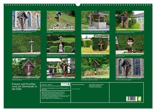 Produktbild: Kreuze und Kruzifixe rund um Simmerath in der Eifel (Wandkalender 2026 DIN A2 quer), CALVENDO Monatskalender
