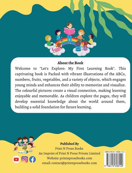 Produktbild: Let's Explore - My First Learning Book - Early Learning Picture Book for Toddlers 3 to 5 Years Old - Alphabet, Numbers, Colours, Shapes, Fruits, Birds