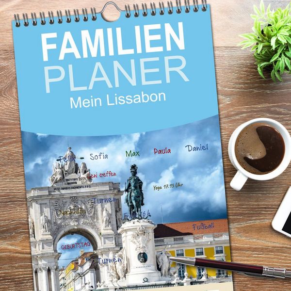 Produktbild: Familienplaner 2026 - Mein Lissabon mit 5 Spalten (Wandkalender, 21 x 45 cm) CALVENDO