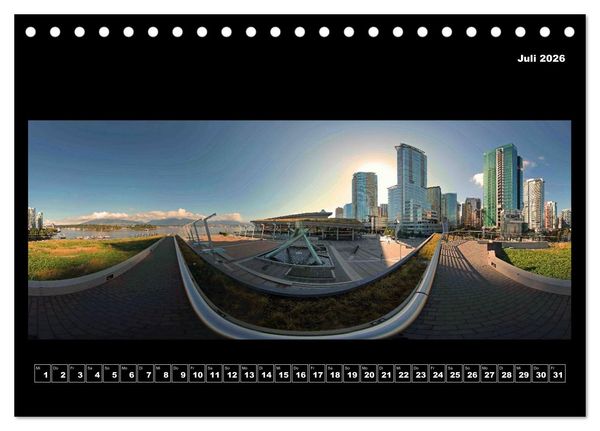 Produktbild: Vancouver / Kanada in faszinierender 360&deg; Panorama-Photographie (Tischkalender 2026 DIN A5 quer), CALVENDO Monatskalender