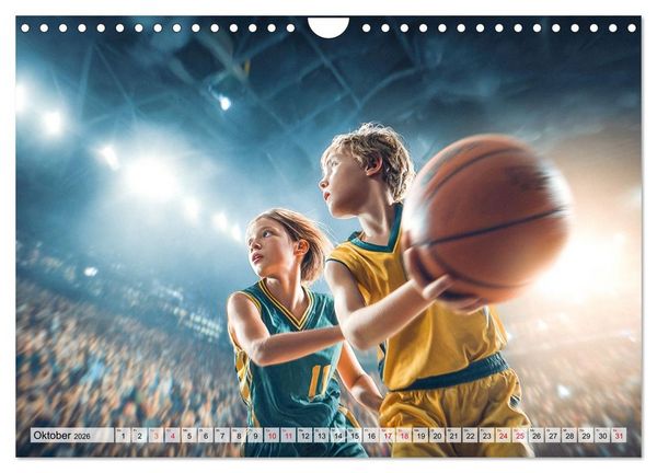 Produktbild: Basketball - Kids in Action (Wandkalender 2026 DIN A4 quer), CALVENDO Monatskalender