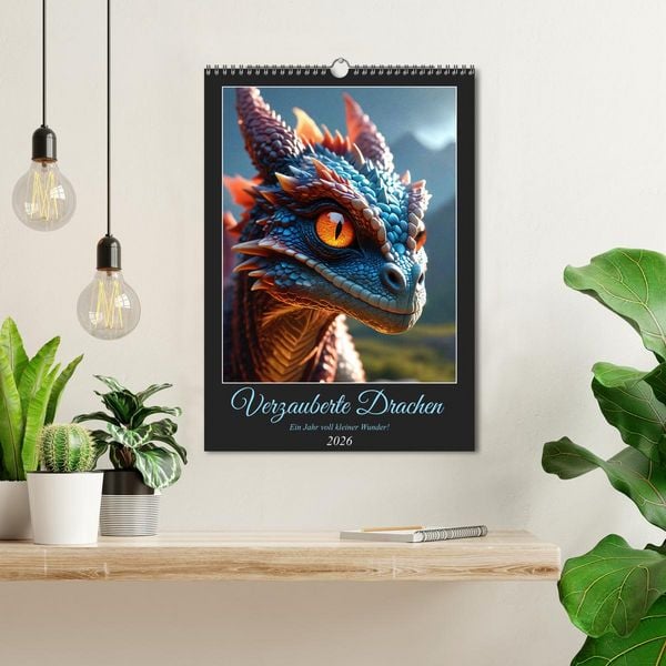 Produktbild: Verzauberte Drachen: Ein Jahr voll kleiner Wunder! (Wandkalender 2026 DIN A3 hoch), CALVENDO Monatskalender