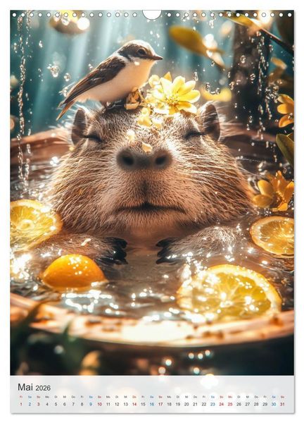 Produktbild: Capybara und Gem&uuml;tlichkeit (Wandkalender 2026 DIN A3 hoch), CALVENDO Monatskalender