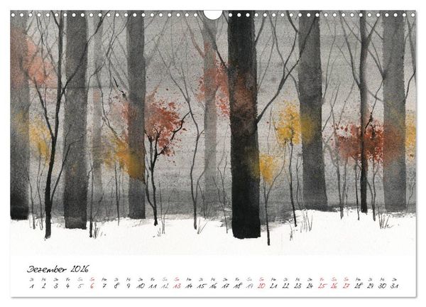 Produktbild: Asiatische Tuschmalerei (Wandkalender 2026 DIN A3 quer), CALVENDO Monatskalender