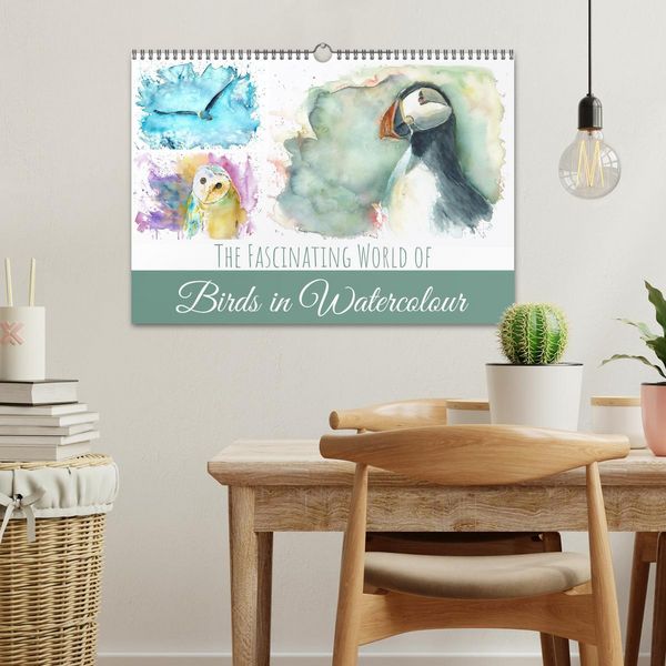 Produktbild: The Fascinating World of Birds in Watercolour (Wall Calendar 2026 DIN A3 landscape), CALVENDO 12 Month Wall Calendar