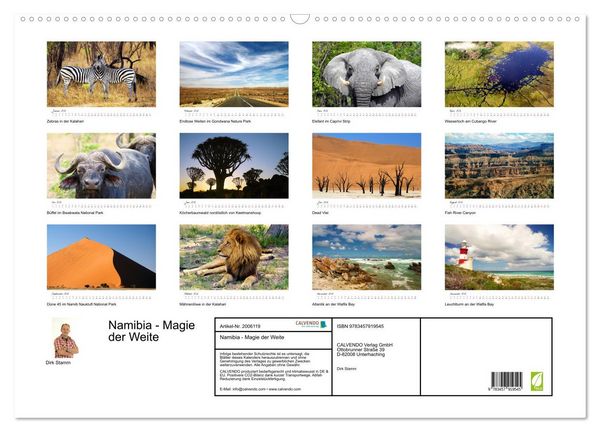 Produktbild: Namibia - Magie der Weite (Wandkalender 2026 DIN A2 quer), CALVENDO Monatskalender