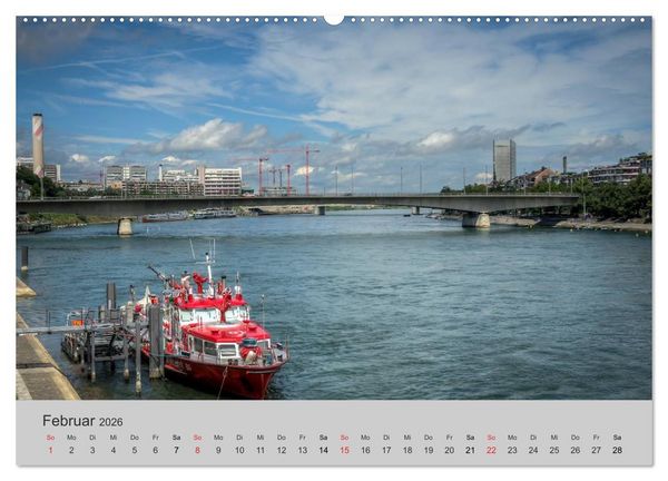 Produktbild: Basel, eine Stadt am Rhein (hochwertiger Premium Wandkalender 2026 DIN A2 quer), Kunstdruck in Hochglanz