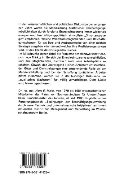 Produktbild: Schafft Energieeinsparung Arbeitspl&auml;tze?