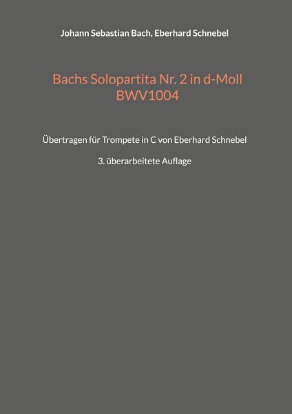 Produktbild: Bachs Solopartita Nr. 2 in d-Moll BWV1004