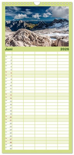 Produktbild: Familienplaner 2026 - Traumlandschaft Werdenfelser Land - Teil I mit 5 Spalten (Wandkalender, 21 x 45 cm) CALVENDO