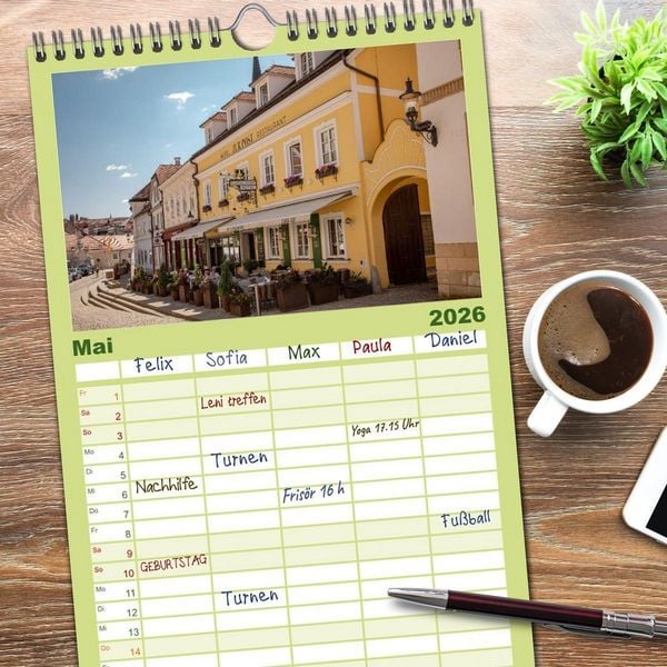 Produktbild: Familienplaner 2026 - Zauberhafte Wachau mit 5 Spalten (Wandkalender, 21 x 45 cm) CALVENDO