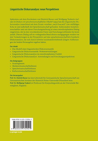 Produktbild: Linguistische Diskursanalyse: neue Perspektiven
