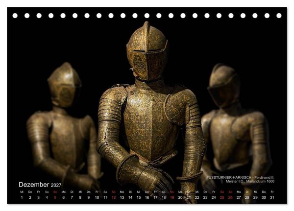 Produktbild: Historische R&uuml;stungen und Waffen (Tischkalender 2027 DIN A5 quer), CALVENDO Monatskalender