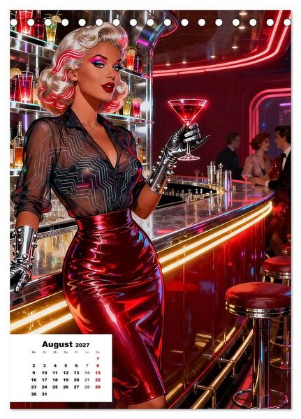 Produktbild: Neon-Girls (Tischkalender 2027 DIN A5 hoch), CALVENDO Monatskalender
