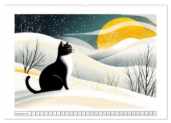 Produktbild: Schnurren, Springen, Streiche spielen (hochwertiger Premium Wandkalender 2026 DIN A2 quer), Kunstdruck in Hochglanz