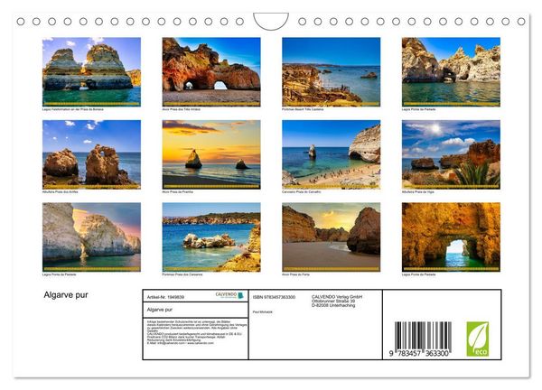 Produktbild: Algarve pur (Wandkalender 2026 DIN A4 quer), CALVENDO Monatskalender