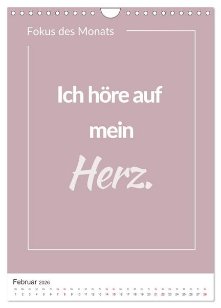 Produktbild: Achtsamkeitskalender: Mehr Achtsamkeit im Alltag mit dem Fokus des Monats (Wandkalender 2026 DIN A4 hoch), CALVENDO Monatskalender