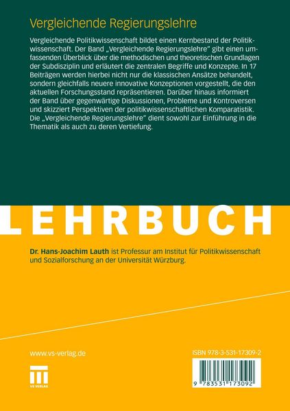 Produktbild: Vergleichende Regierungslehre