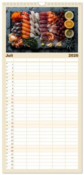 Produktbild: Familienplaner 2026 - Sushi Zauber mit 5 Spalten (Wandkalender, 21 x 45 cm) CALVENDO