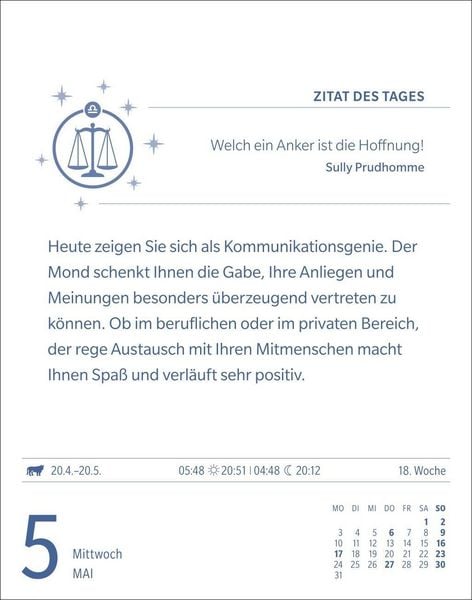Produktbild: Waage Sternzeichenkalender 2027 - Tagesabrei&szlig;kalender - Ihr Horoskop f&uuml;r jeden Tag