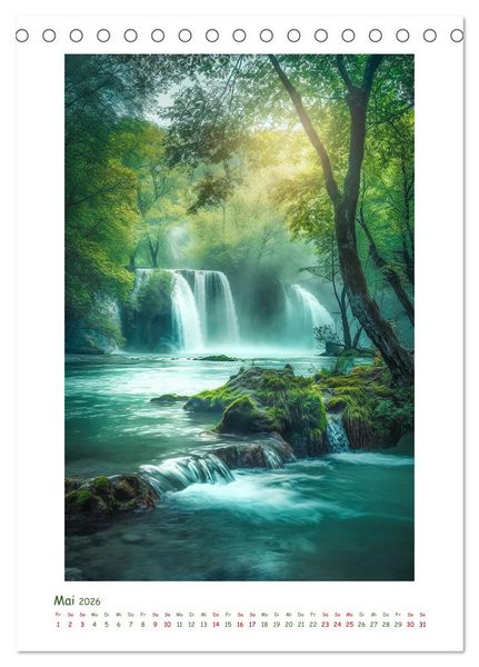Produktbild: Malerische Wasserf&auml;lle (Tischkalender 2026 DIN A5 hoch), CALVENDO Monatskalender