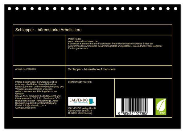 Produktbild: Schlepper - b&auml;renstarke Arbeitstiere (Tischkalender 2026 DIN A5 quer), CALVENDO Monatskalender