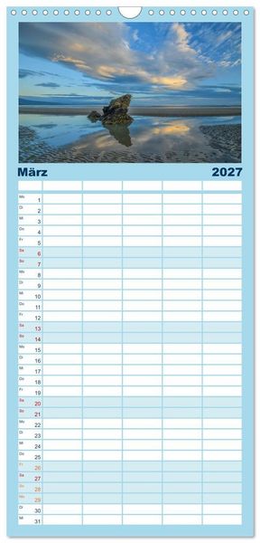 Produktbild: Familienplaner 2027 - Kraftplatz Wilde K&uuml;sten mit 5 Spalten (Wandkalender, 21 x 45 cm) CALVENDO
