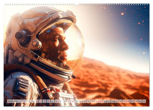 Produktbild: Astronaut - Unterwegs in der Galaxie (hochwertiger Premium Wandkalender 2026 DIN A2 quer), Kunstdruck in Hochglanz