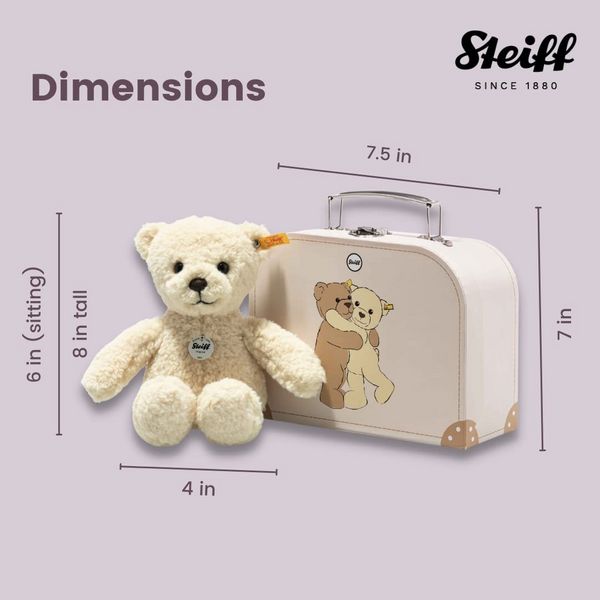 Produktbild: Steiff 114038 - Teddyb&auml;r Mila im Koffer, vanille, 21 cm