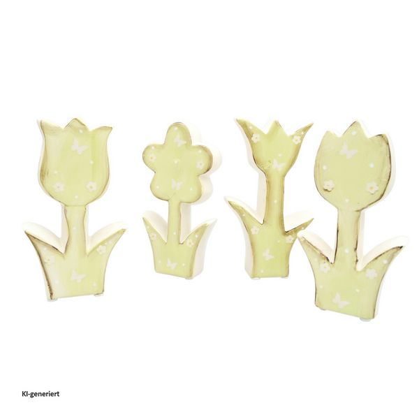 Produktbild: HTI-Living Fr&uuml;hlingsblumen 4 er Set aus Keramik 15 cm Fr&uuml;hlingsblumen 4 er Set aus Keramik 15 cm