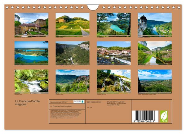 Produktbild: La Franche-Comt&eacute; magique (Calendrier mural 2026 DIN A4 vertical), CALVENDO calendrier mensuel