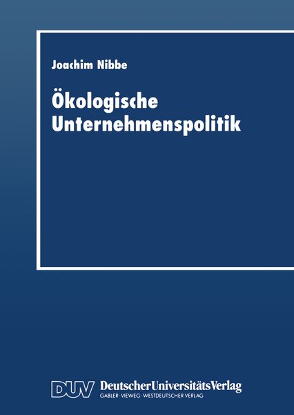 Produktbild: &Ouml;kologische Unternehmenspolitik