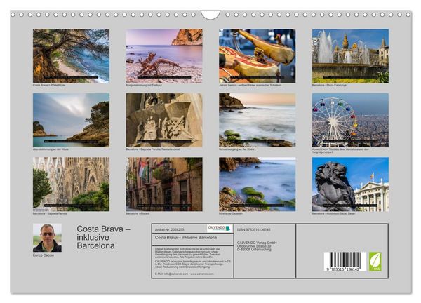 Produktbild: Costa Brava &ndash; inklusive Barcelona (Wandkalender 2026 DIN A3 quer), CALVENDO Monatskalender