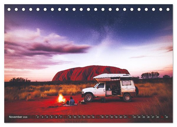 Produktbild: Abenteuer Wildcamping - Mit dem Camper um die Welt (Tischkalender 2026 DIN A5 quer), CALVENDO Monatskalender