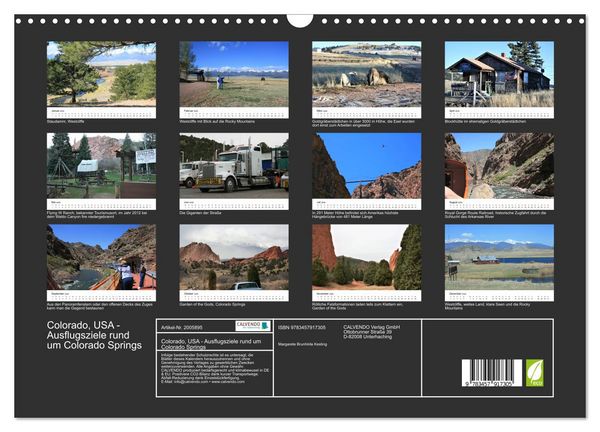 Produktbild: Colorado, USA - Ausflugsziele rund um Colorado Springs (Wandkalender 2026 DIN A3 quer), CALVENDO Monatskalender