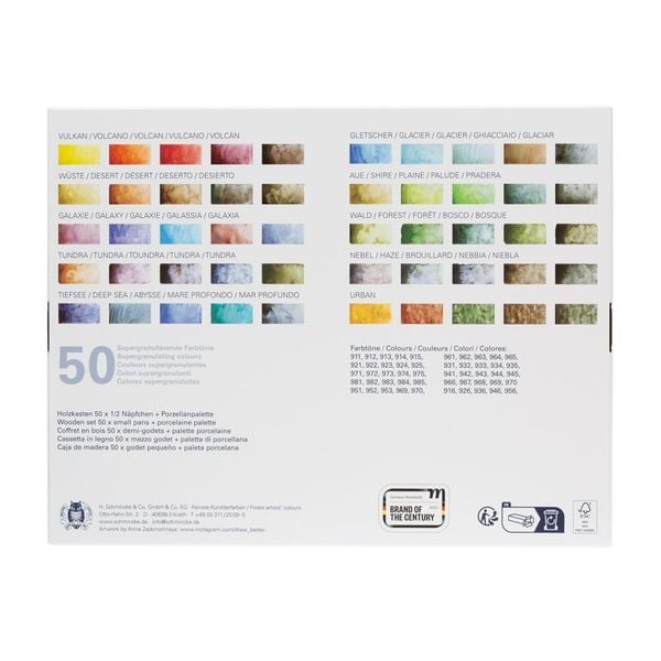 Produktbild: Schmincke Horadam Aquarell, Holzkasten, 50 x 1/2 N&auml;pfchen