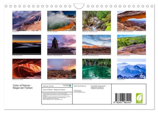 Produktbild: Color of Nature - Magie der Farben (Wandkalender 2026 DIN A4 quer), CALVENDO Monatskalender