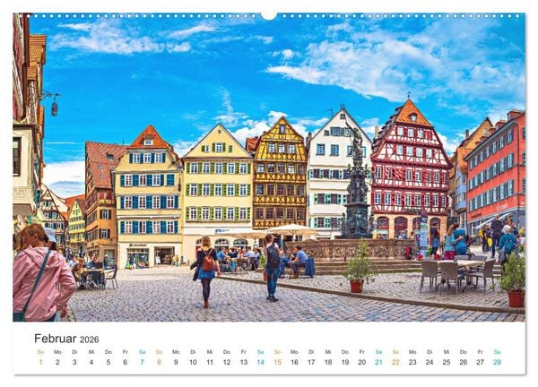 Produktbild: T&uuml;bingen - Die schw&auml;bische Universit&auml;tsstadt (hochwertiger Premium Wandkalender 2026 DIN A2 quer), Kunstdruck in Hochglanz