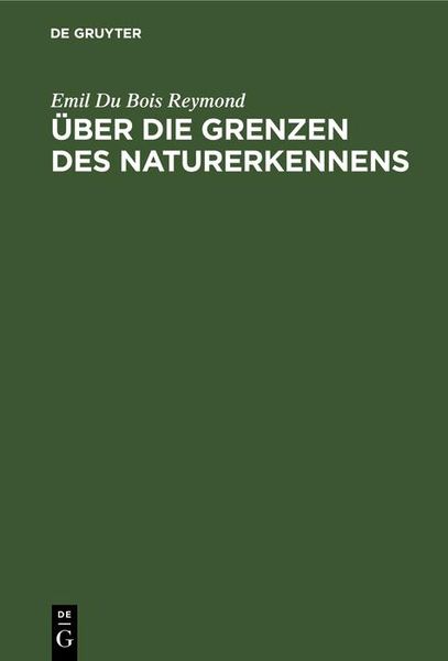 Produktbild: &Uuml;ber die Grenzen des Naturerkennens