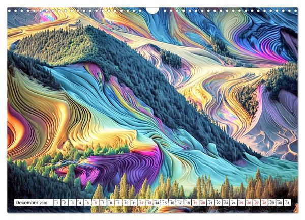 Produktbild: Psychedelic Landscapes (Wall Calendar 2026 DIN A3 landscape), CALVENDO 12 Month Wall Calendar