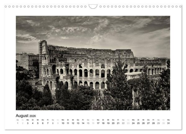 Produktbild: Rom in schwarz - weiss (Wandkalender 2026 DIN A3 quer), CALVENDO Monatskalender