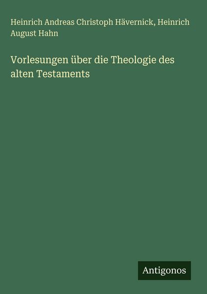 Produktbild: Vorlesungen &uuml;ber die Theologie des alten Testaments