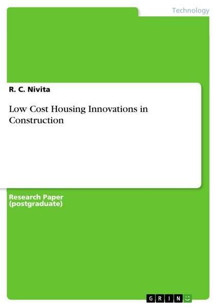 Produktbild: Low Cost Housing Innovations in Construction
