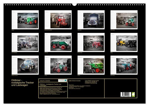 Produktbild: Oldtimer - nostalgische Trecker und Lastwagen (Wandkalender 2026 DIN A2 quer), CALVENDO Monatskalender