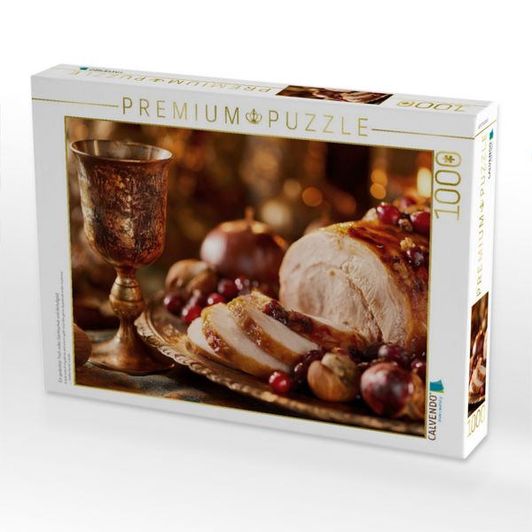 Produktbild: CALVENDO Puzzle Ein gedeckter Tisch voller Dankbarkeit und Herbstgold | 1000 Teile Lege-Gr&ouml;&szlig;e 64x48cm Foto-Puzzle f&uuml;r gl&uuml;ckliche Stunden