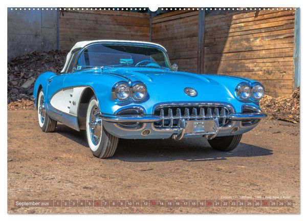 Produktbild: Corvette Oldtimer 2026 (hochwertiger Premium Wandkalender 2026 DIN A2 quer), Kunstdruck in Hochglanz