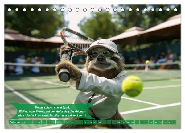 Produktbild: Der tierisch lustige Tennis-Kalender (Tischkalender 2026 DIN A5 quer), CALVENDO Monatskalender