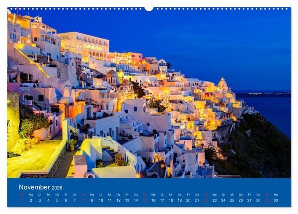 Produktbild: Santorin - eine Insel zum Tr&auml;umen (hochwertiger Premium Wandkalender 2026 DIN A2 quer), Kunstdruck in Hochglanz
